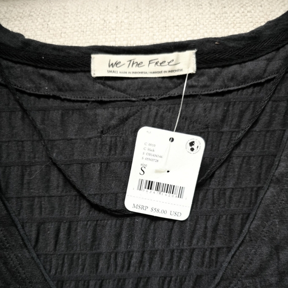 WE THE FREE Sugar Cube Tee Shirt Black Small NWT Free People - Picture 5 of 6
